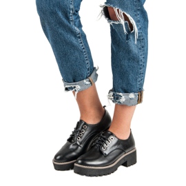 Pantofi la modă cu dantelă negru 1