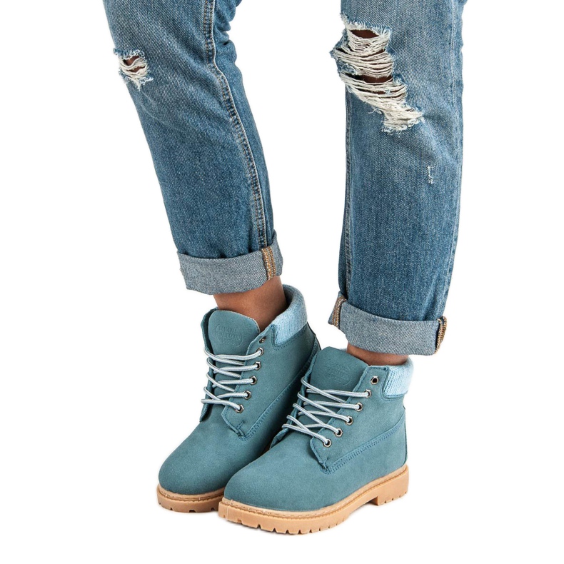 Original Walkman Shoes Cizme de piele albastre albastru 2