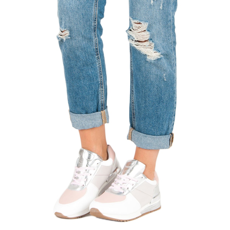 Betler Pantofi sport pastel alb gri roz 1