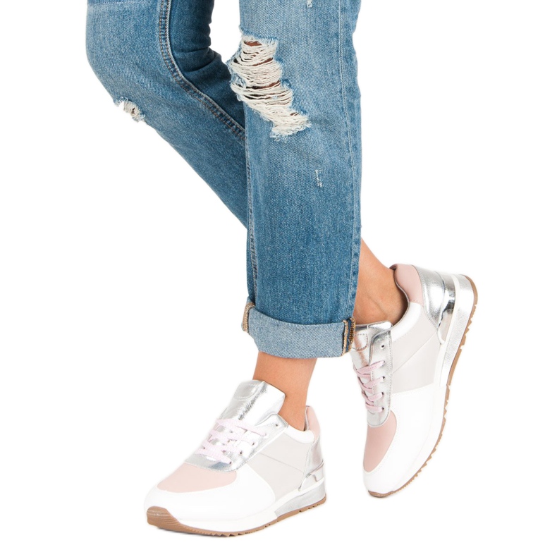 Betler Pantofi sport pastel alb gri roz 2