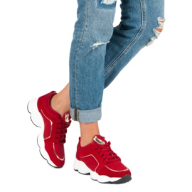 Vices Încălțăminte sport din piele de căprioară roșu 2