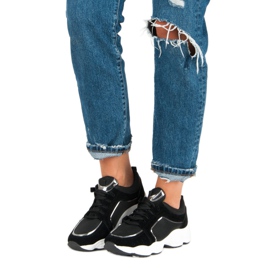 VICES Pantofi sport din piele întoarsă negru 1