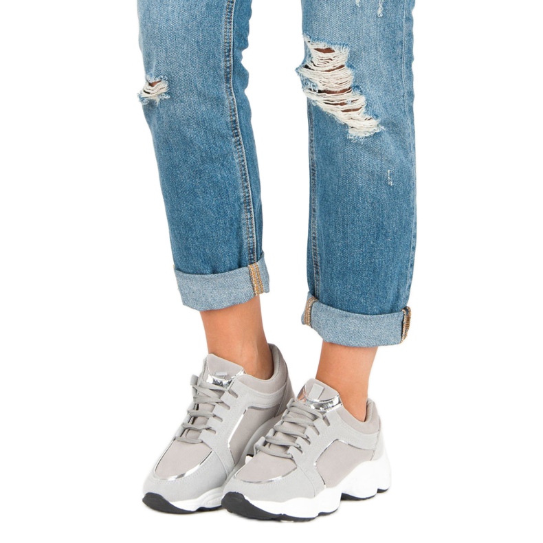 Vices Încălțăminte sport din piele de căprioară gri 1