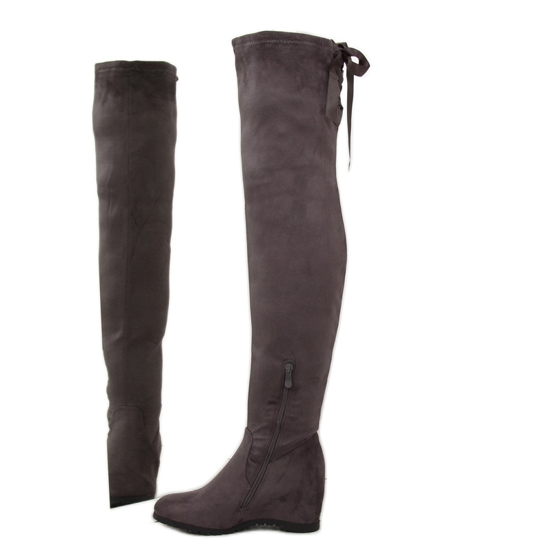 Gri Cizme peste tocuri cu toc 168-139 Gri 1