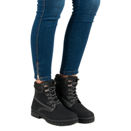 Cizme de drumeție legate negre negru 1 Cizme de drumeție legate negre negru 1