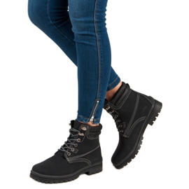 Cizme de drumeție legate negre negru 2 Cizme de drumeție legate negre negru 2