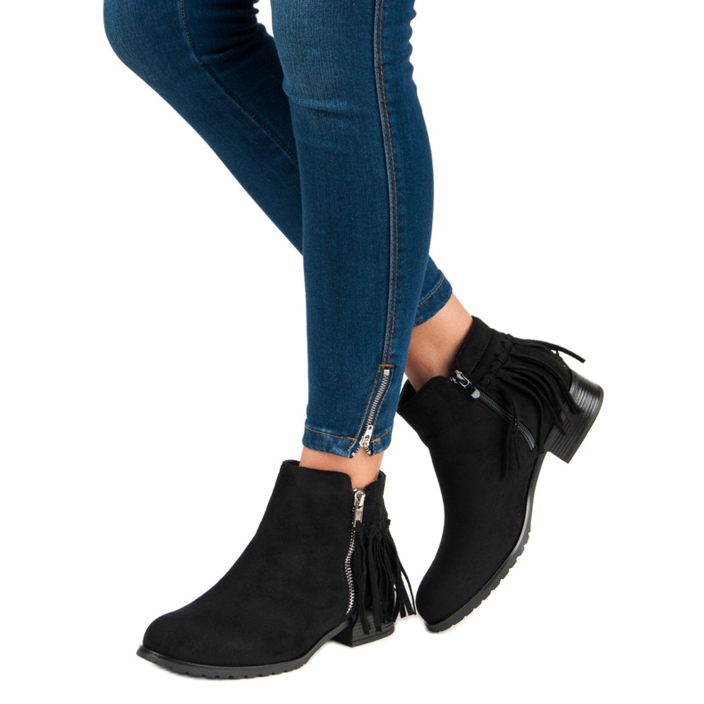 Kayla Cizme din piele de căprioară Boho negru 2 Kayla Cizme din piele de căprioară Boho negru 2