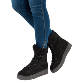 Bello Star Cizme de zăpadă din piele de căprioară negru 2 Bello Star Cizme de zăpadă din piele de căprioară negru 2