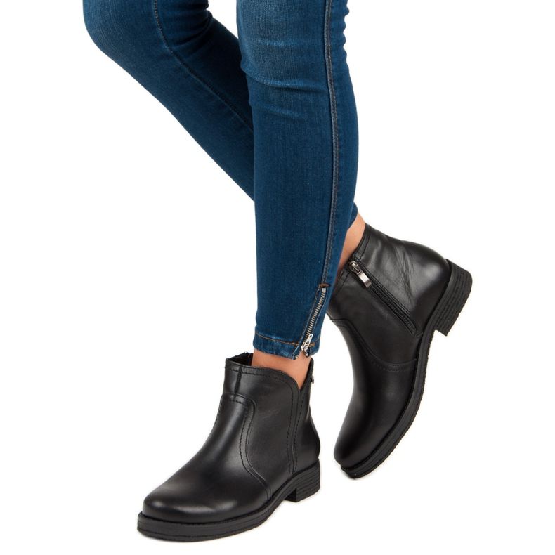 Cizme joase pe fermoarul VINCEZA negru 2