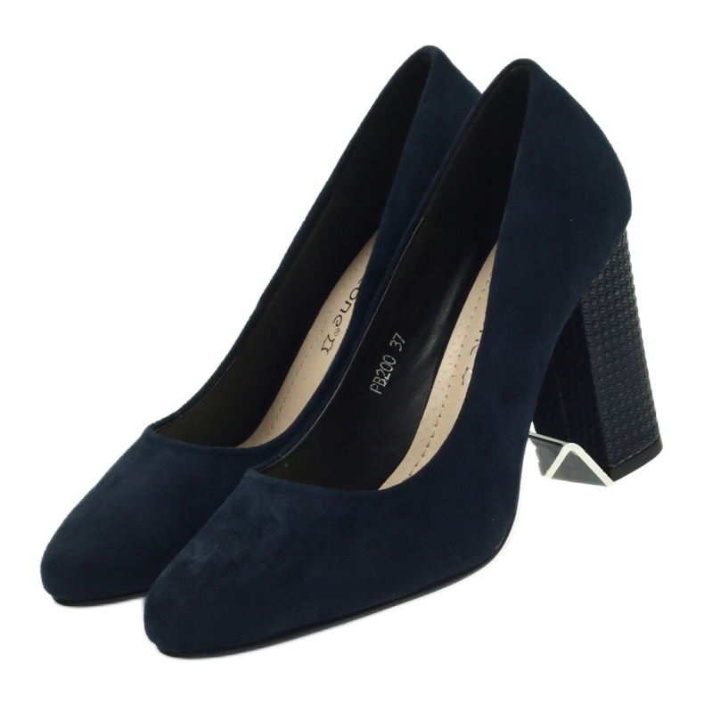 Sergio Leone Pompă din piele de căprioară bleumarin PB200 albastru marin 4