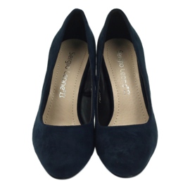 Sergio Leone Pompă din piele de căprioară bleumarin PB200 albastru marin 3