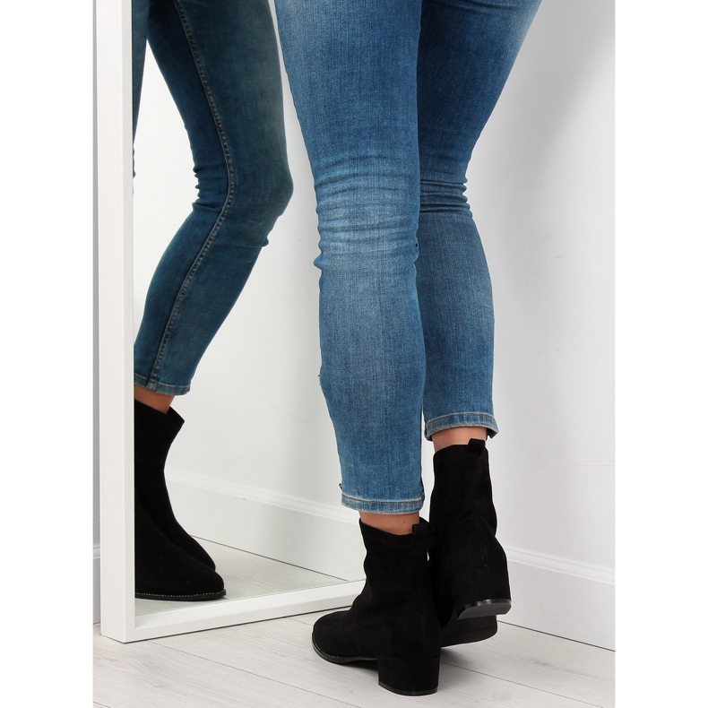 Cizme negre cu toc mic F184 Negru 1