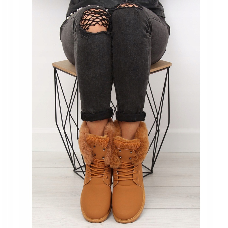 Cizme din lemn camel BL137P Camel maro 2