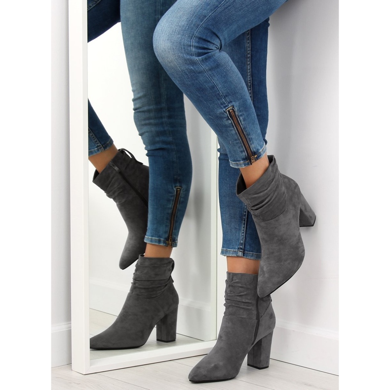 Gri Cizme gri cu toc lat NC781 Gri 1