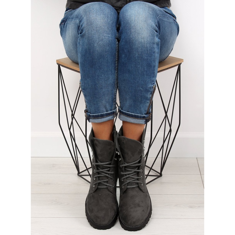 Muncitori din piele de căprioară gri NC698 Gri 2