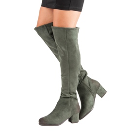 Cizme peste genunchi de la VINCEZA verde 1