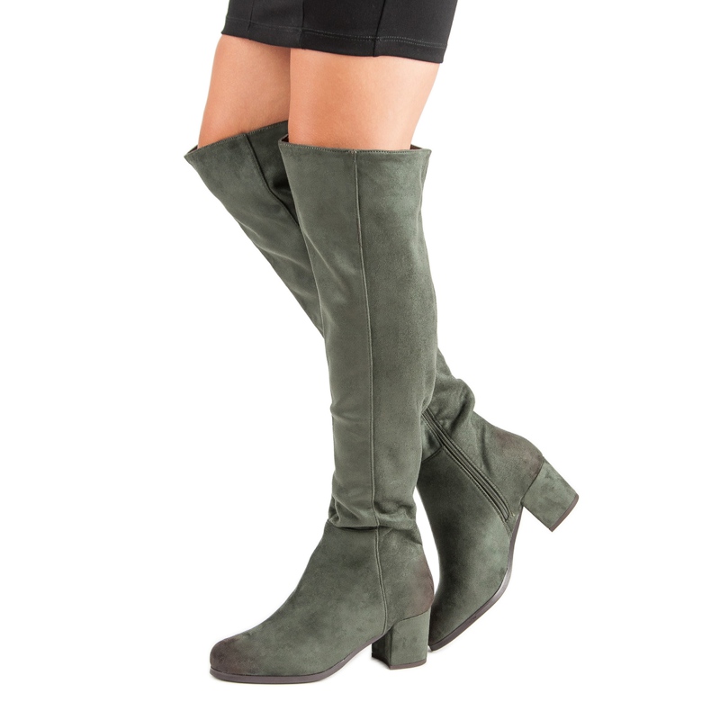 Cizme peste genunchi de la VINCEZA verde 1