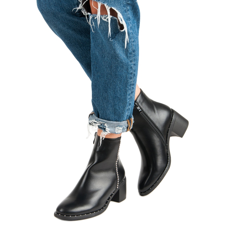 Seastar Ghete clasice cu toc înalt negru 2