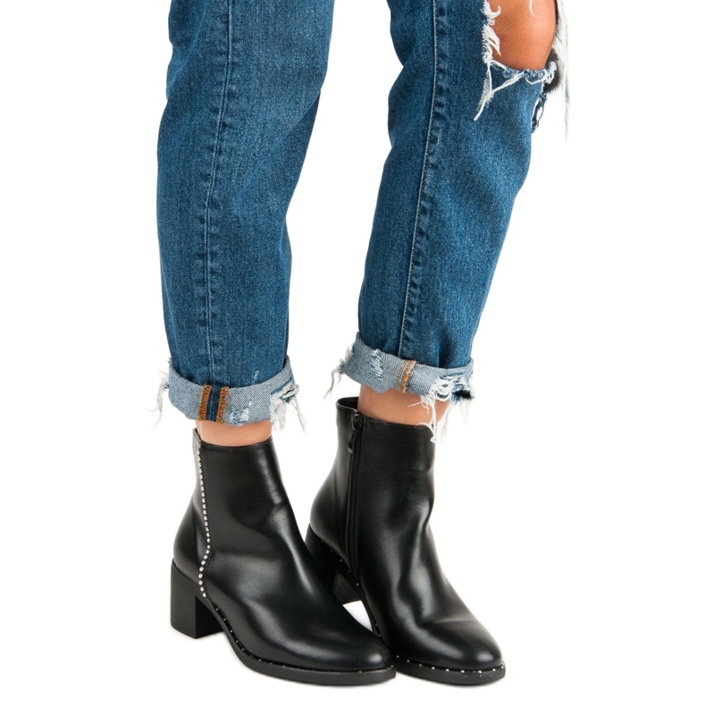 Seastar Ghete clasice cu toc înalt negru 1