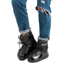 Cizme negre la modă pentru zăpadă negru 1 Cizme negre la modă pentru zăpadă negru 1