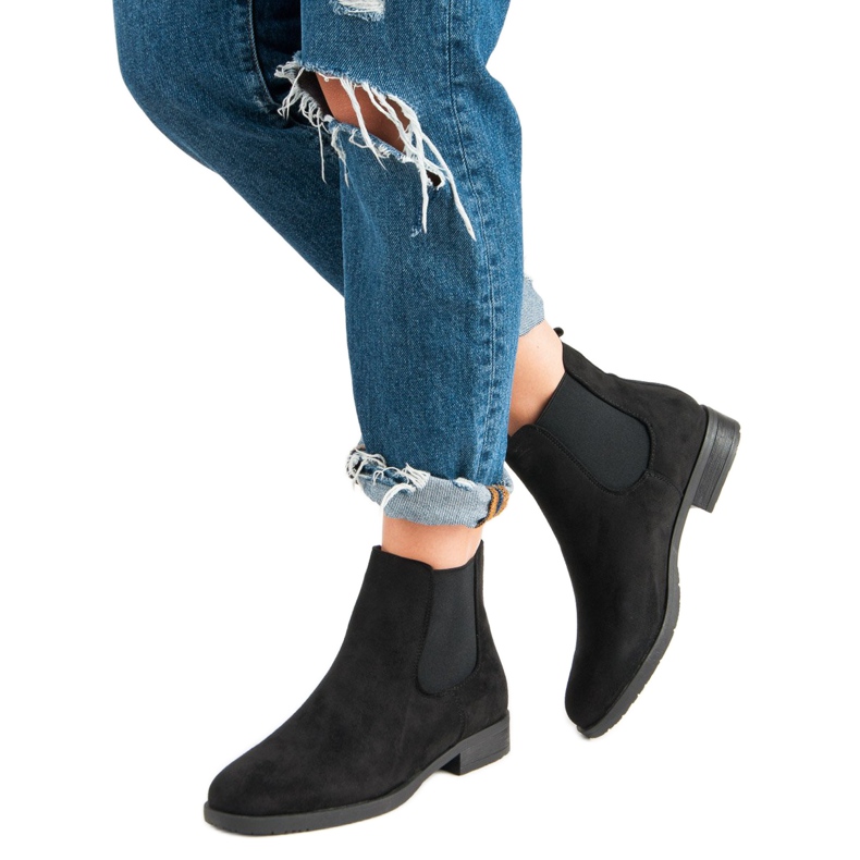 Seastar Cizme Jodhpur din piele de căprioară negru 2