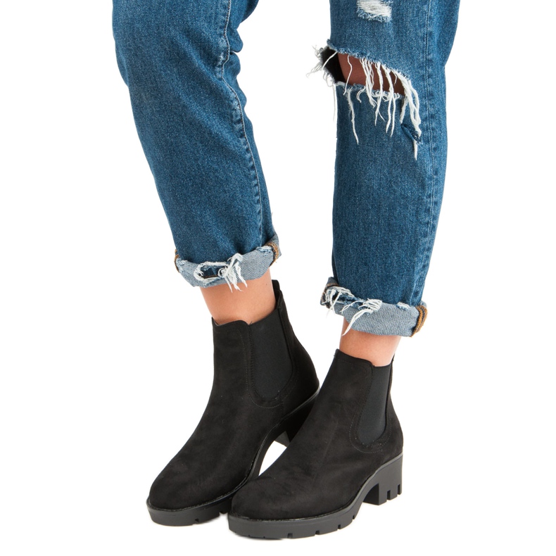 Seastar Cizme Jodhpur din piele de căprioară negru 1