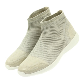 American Club Încălțăminte sport americană pentru femei 17044 bej argint galben 3