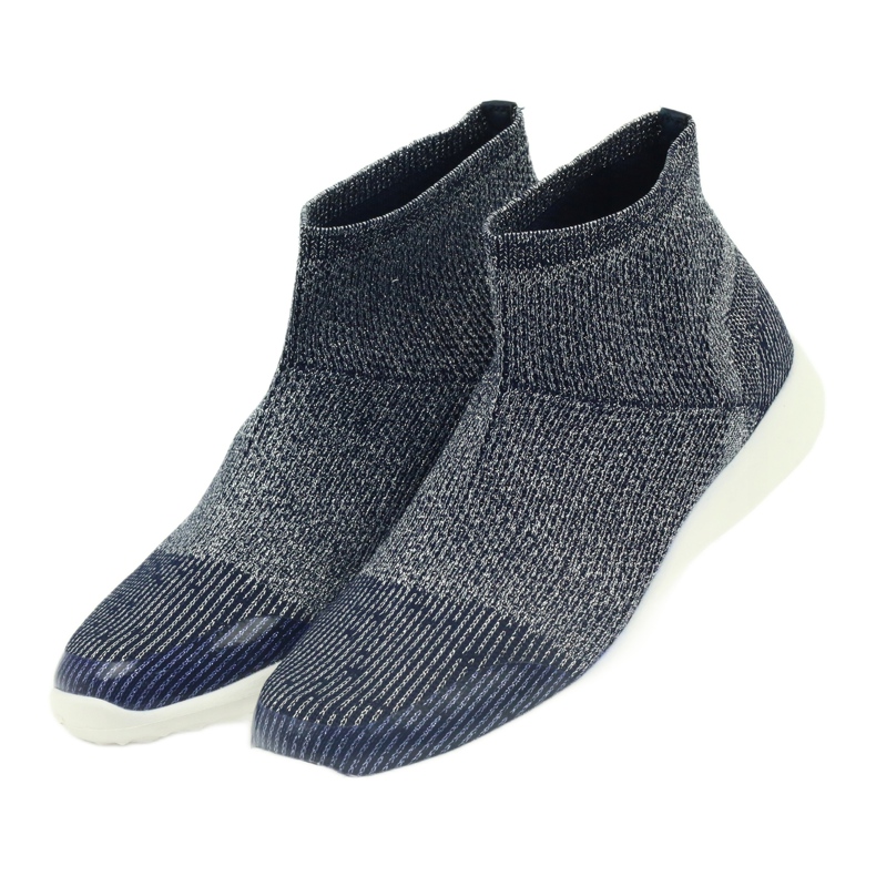 American Club Pantofi sport pentru femei 17044 Navy Blue/Silver albastru 3