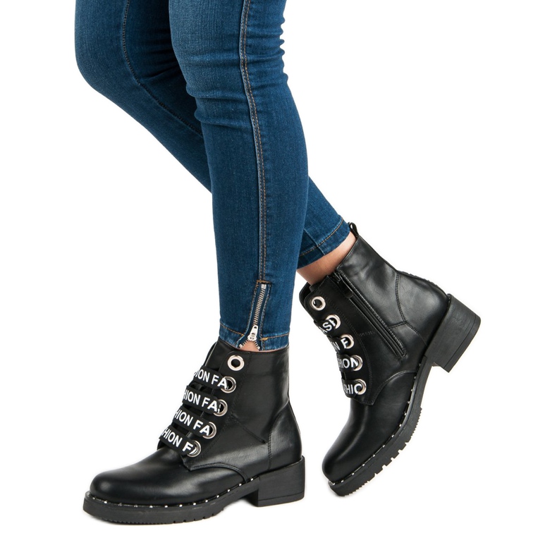 Cizme de modă de lucru negru 1