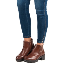 Anesia Paris Cizme Jodhpur cu toc înalt negru maro 2