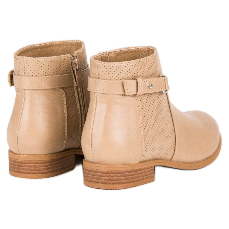 Abloom Botine bej cu fermoar negru maro 1