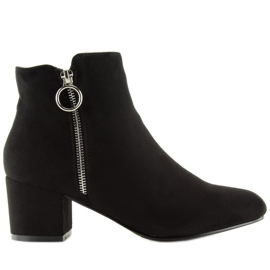 Cizme negre cu toc jos 9407 negru 2