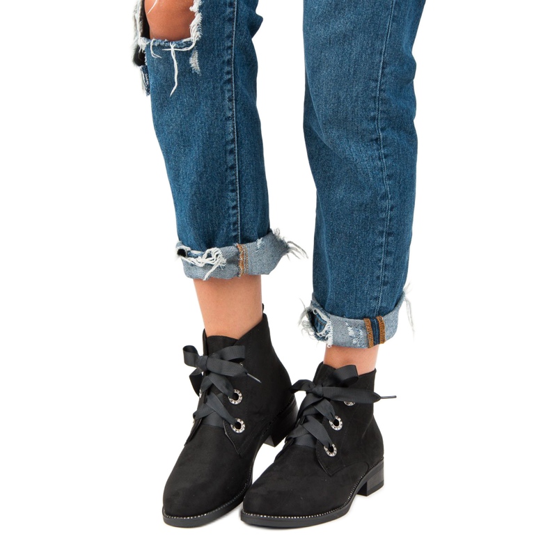 Seastar Ghete din piele de căprioară negru 1