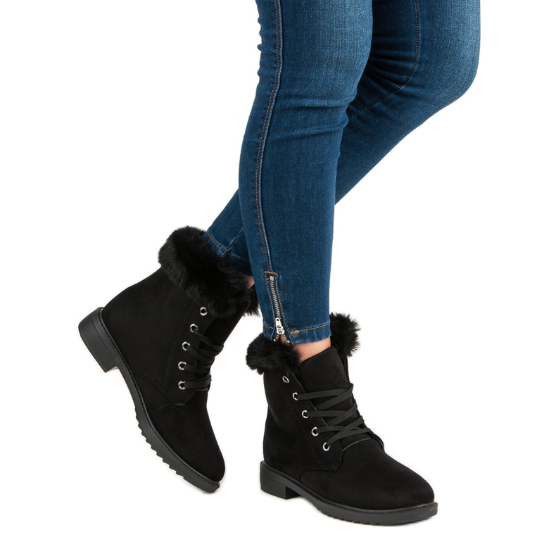 Cizme calde, legate negru 1