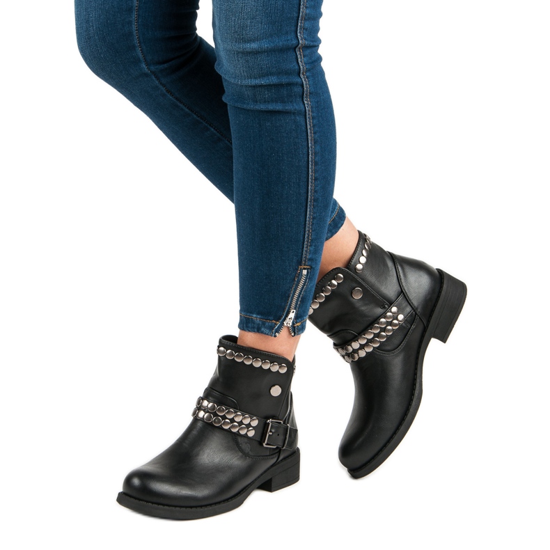 L. Lux. Shoes Cizme negre rock negru 1