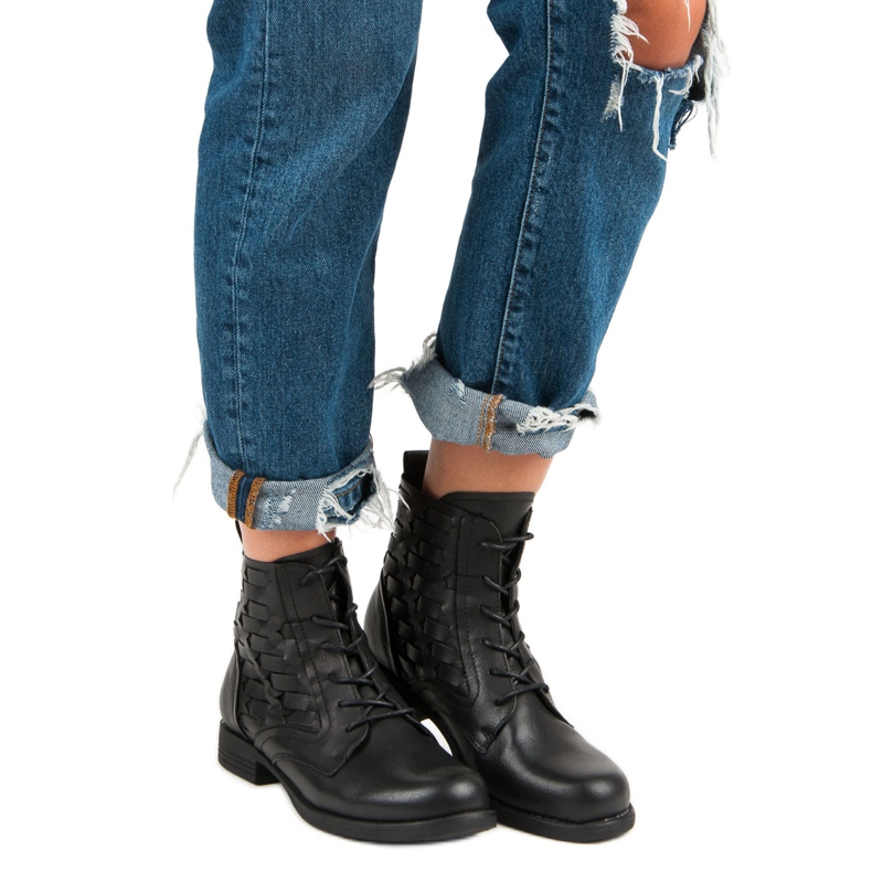 Forever Folie Bocanci casual legați negru 1