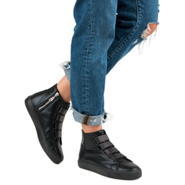 Adidași negri deasupra gleznei negru 2