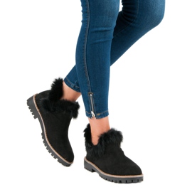 Forever Folie Cizme de piele de căprioară alunecate negru 2 Forever Folie Cizme de piele de căprioară alunecate negru 2