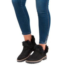 Forever Folie Cizme de piele de căprioară alunecate negru 1 Forever Folie Cizme de piele de căprioară alunecate negru 1