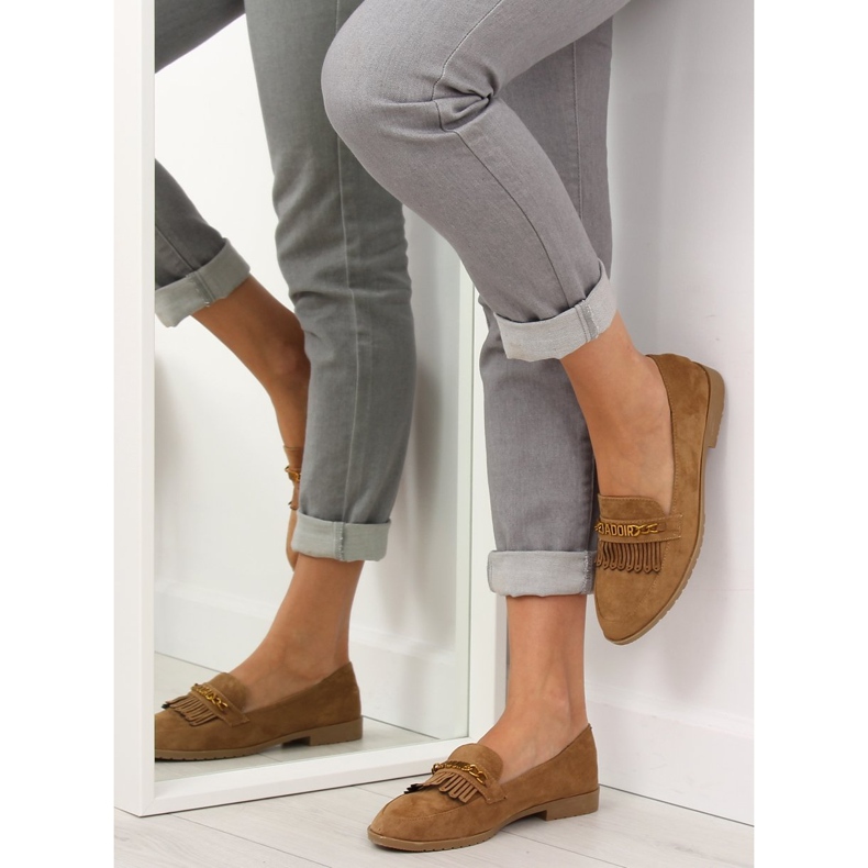 Mocasini maro pentru femei HW308 Camel 2 Mocasini maro pentru femei HW308 Camel 2