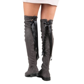 Seastar Cizme elegante din piele intoarsa gri 2