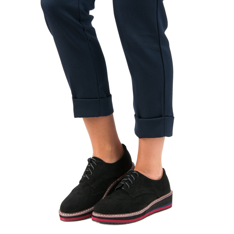 Încălțăminte din piele de căprioară negru 1