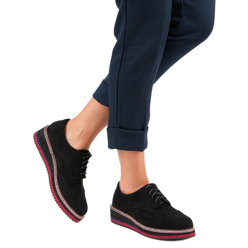 Încălțăminte din piele de căprioară negru 2