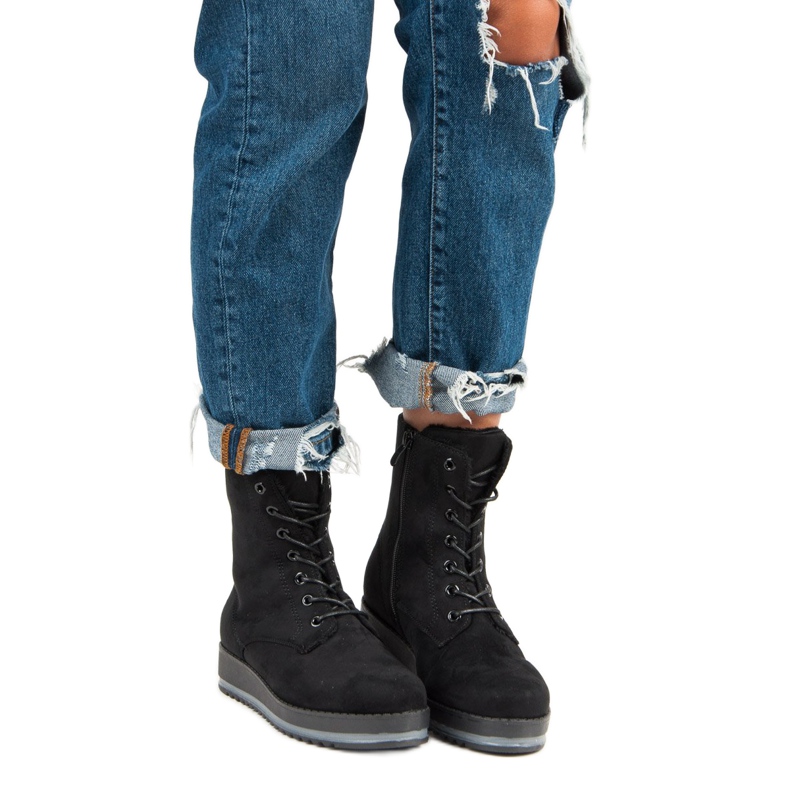 Cizme calde, legate negru 1