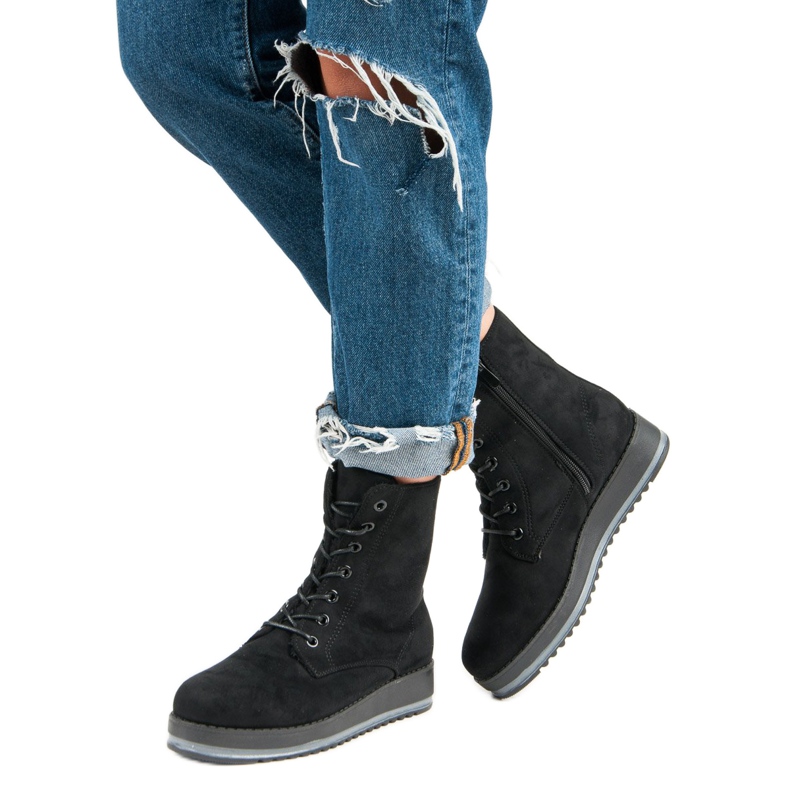 Cizme calde, legate negru 2