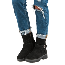 Cizme calde din piele negru 1 Cizme calde din piele negru 1