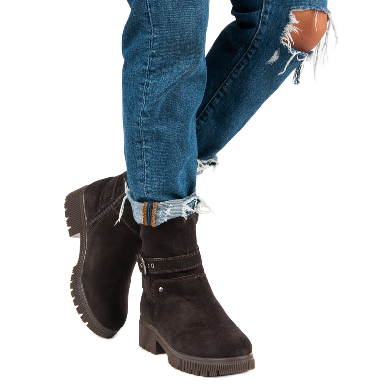 Cizme calde din piele maro 2 Cizme calde din piele maro 2