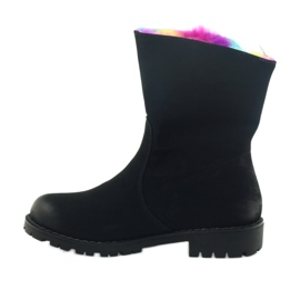 Sergio Leone Cizme cu blană colorată cu fermoar negru multicolor 2