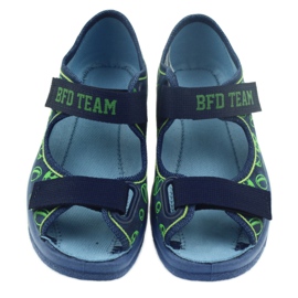 Pantofi pentru copii Befado sandale papuci 969x124 verde albastru marin 3