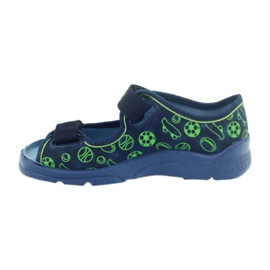 Pantofi pentru copii Befado sandale papuci 969x124 verde albastru marin 2